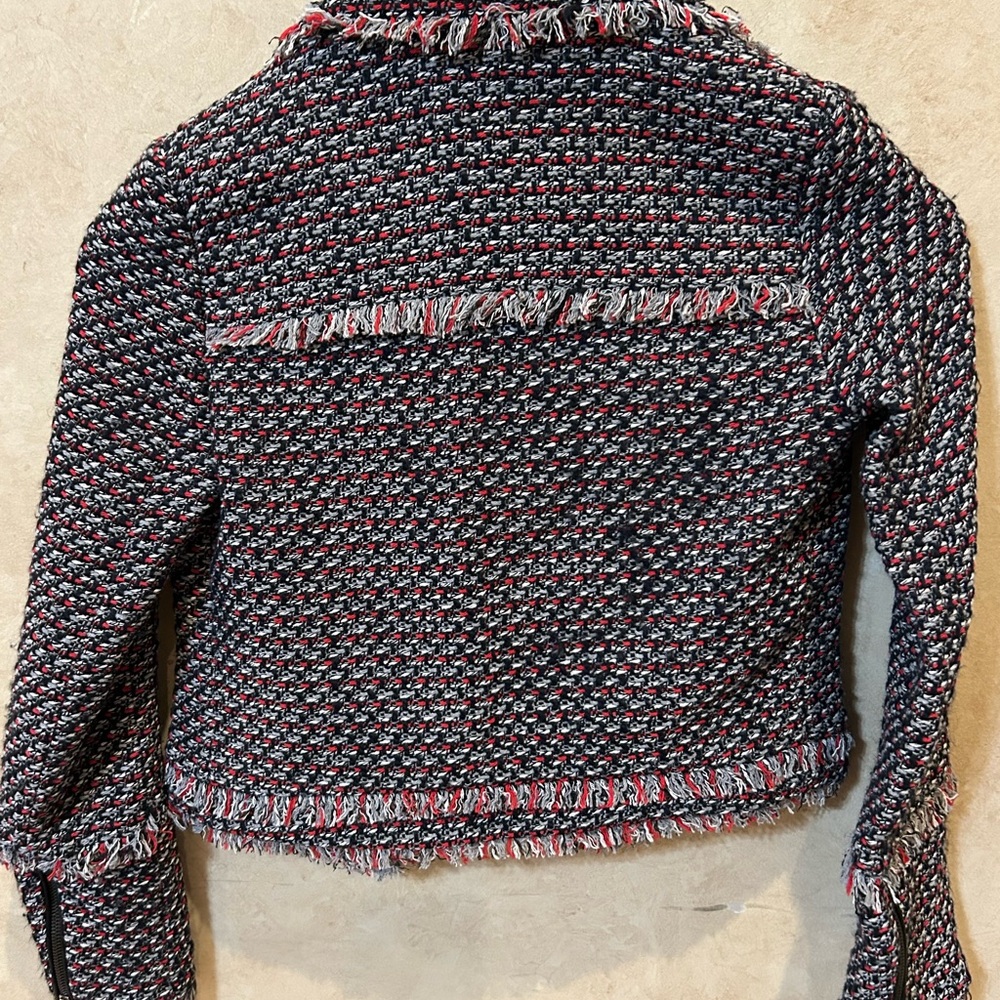 TRF Outerwear by Zara Women's Black and Red Textured Blazer - Picture 4 of 5